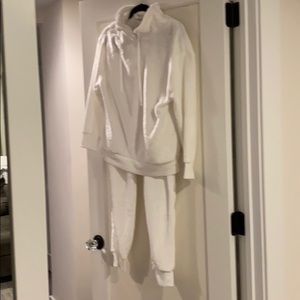 White velour jogger set